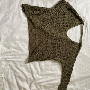 Altar’d State Olive V-Neck Sweater